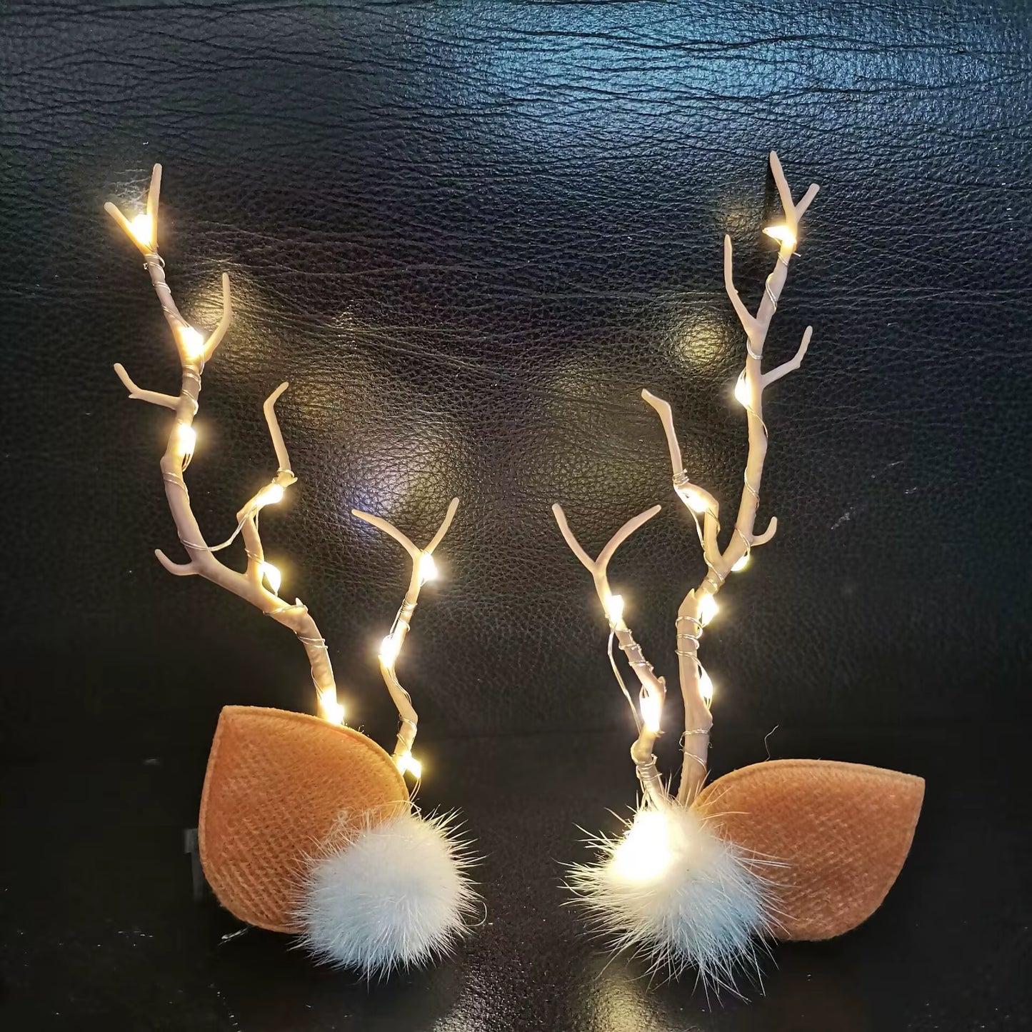 LED Christmas Antler Headwear for Women Girls Glowing Elk Horn Hair Clip Christmas Gift Elk Hairpin with Lights Navidad Decor
