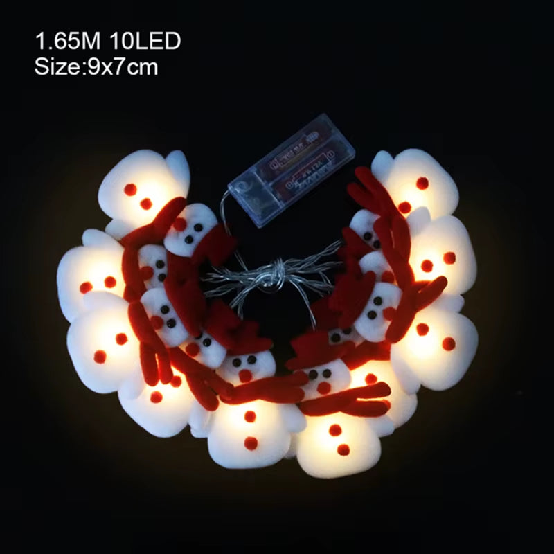 2M Snowflake Santa Claus LED Garland String Lights Merry Christmas Decoration for Home Xmas Tree Ornament Navidad Natal New Year