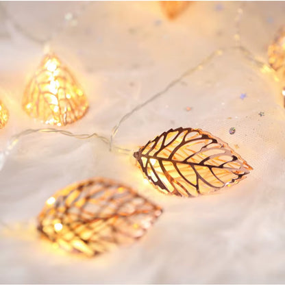 10/20 LED Garland Light String Battery Power Leaves Style Christmas Valentine'S Day Living Room Garden LED String Lights Decor