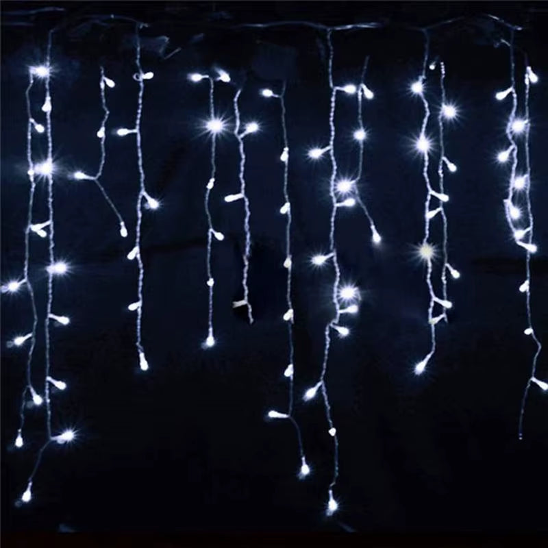5M Waterproof Outdoor Christmas Light Droop 0.4-0.6M Led Curtain Icicle String Lights Garden Mall Eaves Decorative Lights