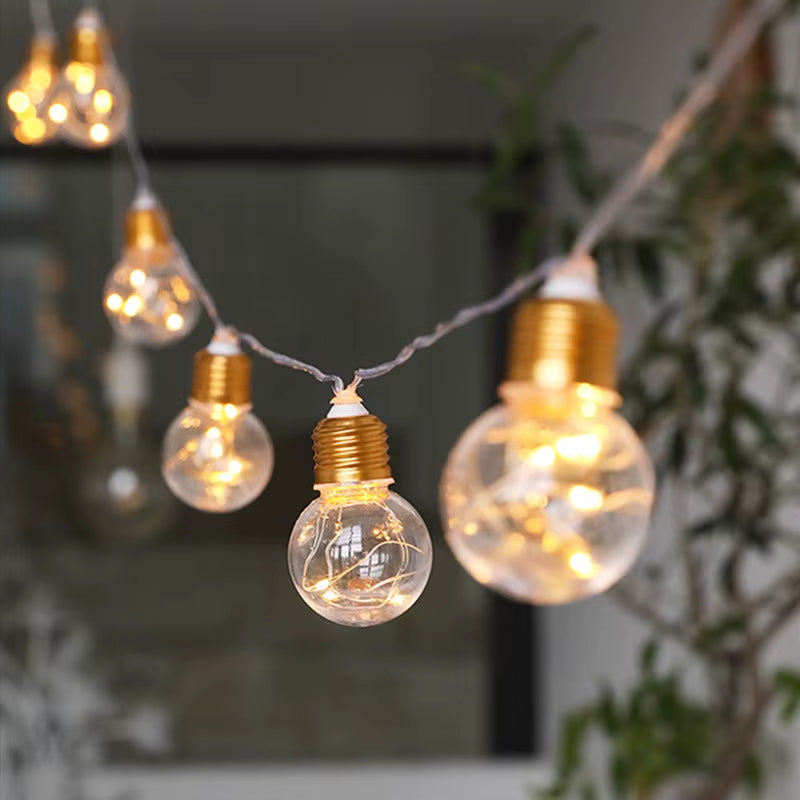 4M 10 Bulbs LED Fairy Lights Bulb Battery Power Garland Bulb Light String Christmas Wedding Party Bedroom Living Garden Decor