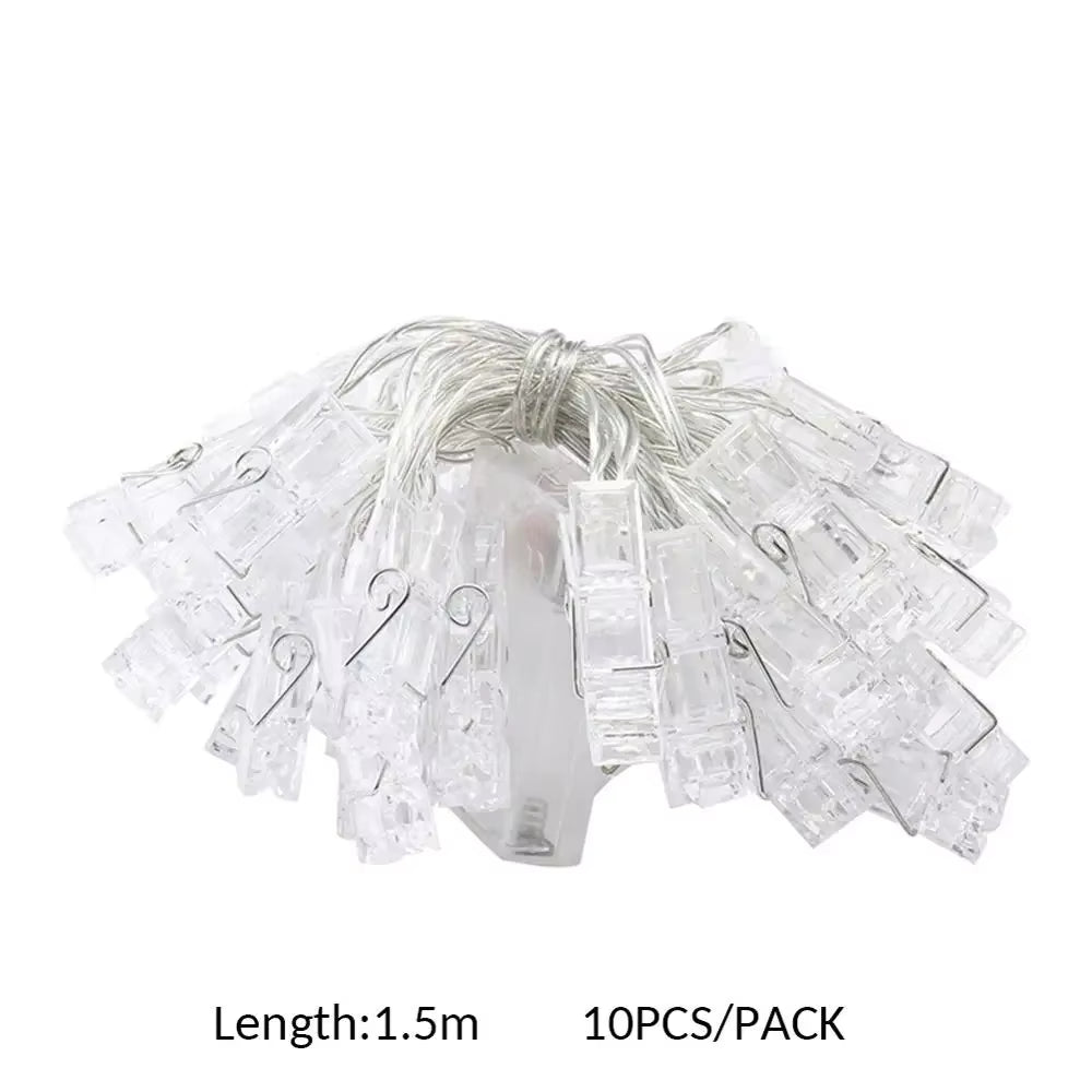 Guirnalda para Fotos con Luces LED – Pinzas Iluminadas