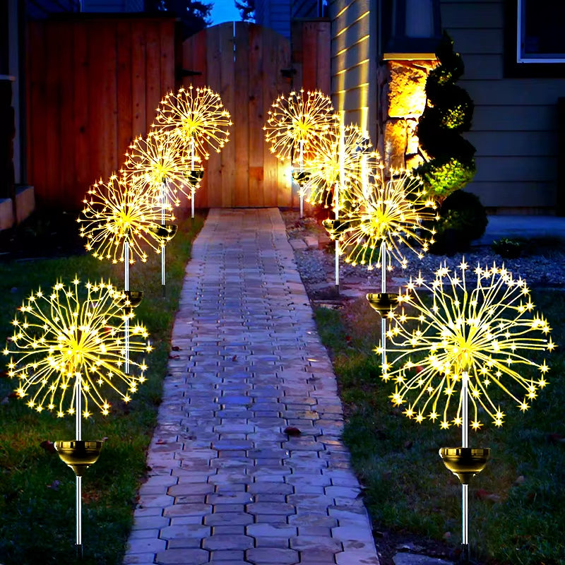 Solar Firework Light Outdoor Firework Solar Garden Decorative Lights for Walkway Pathway Backyard Christmas Decoration Parties