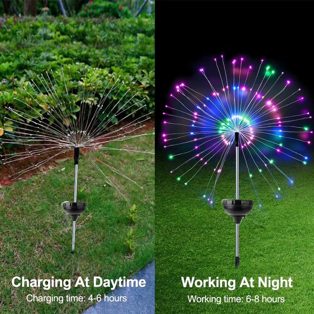 Solar Firework Light Outdoor Firework Solar Garden Decorative Lights for Walkway Pathway Backyard Christmas Decoration Parties