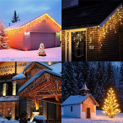 4-40M Heavy Duty Outdoor Garland Christmas Light Led Curtain Icicle String Lights Garden Square New Year Decorations