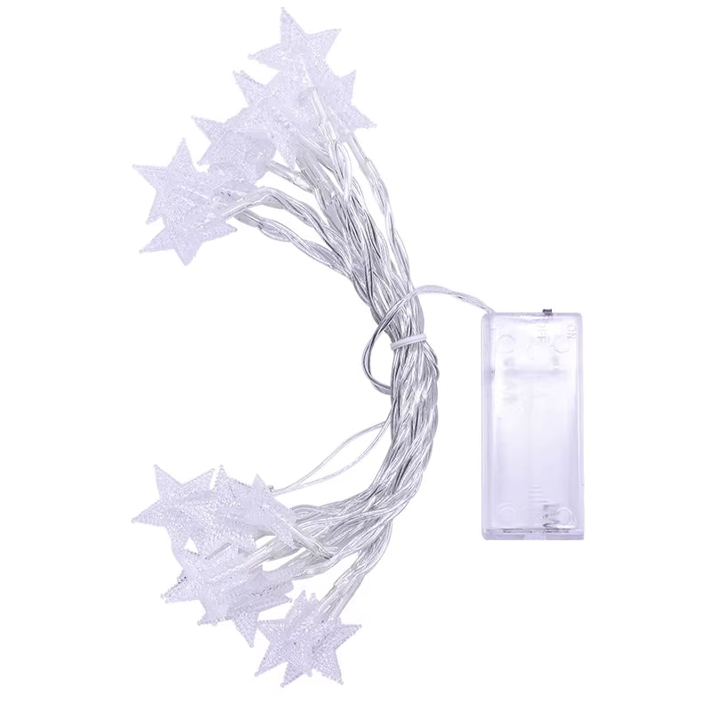 Star LED Garland String Lights Fairy Warm White Garland for DIY Home Kids Room Birthday Wedding Christmas Party Decoration