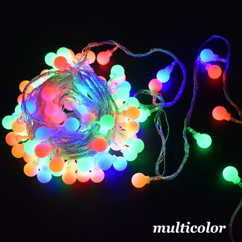 3M 6M 10M Fairy Garland LED Ball String Lights Waterproof for Christmas Tree Wedding Home Indoor Decoration Battery Powered